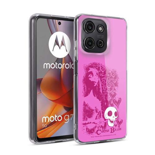 Corpse Bride Key Art Pink Distressed Look Soft Gel Case for Motorola Moto G75