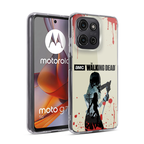 AMC The Walking Dead Silhouettes Michonne Soft Gel Case for Motorola Moto G75