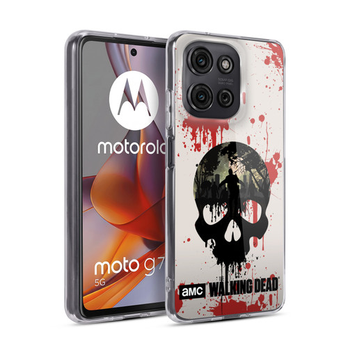 AMC The Walking Dead Silhouettes Skull Soft Gel Case for Motorola Moto G75