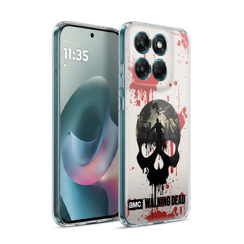 AMC The Walking Dead Silhouettes Skull Soft Gel Case for Motorola Moto G77