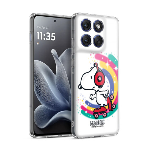 Peanuts Snoopy Boardwalk Airbrush Colourful Skating Soft Gel Case for Motorola Edge 70