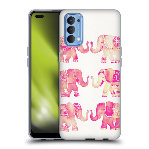 Cat Coquillette Animals 2 Pink Elephants Soft Gel Case for OPPO Reno 4 5G
