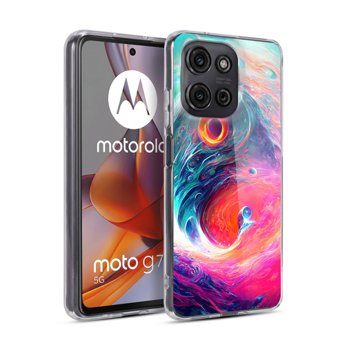 Wumples Cosmic Arts Blue And Pink Yin Yang Vortex Soft Gel Case for Motorola Moto G75