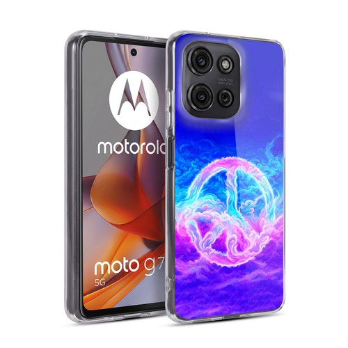 Wumples Cosmic Arts Clouded Peace Symbol Soft Gel Case for Motorola Moto G75