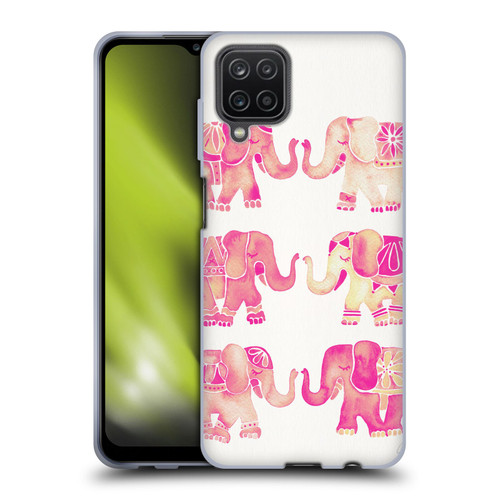Cat Coquillette Animals 2 Pink Elephants Soft Gel Case for Samsung Galaxy A12 (2020)