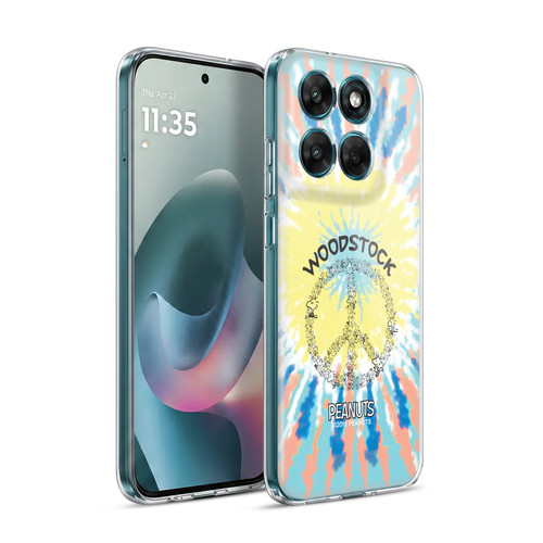 Peanuts Woodstock 50th Tie Dye Peace Sign Soft Gel Case for Motorola Moto G77