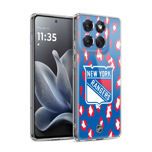 NHL New York Rangers Leopard Pattern Soft Gel Case for Motorola Edge 70