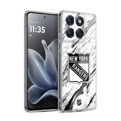 NHL New York Rangers Marble Soft Gel Case for Motorola Edge 70
