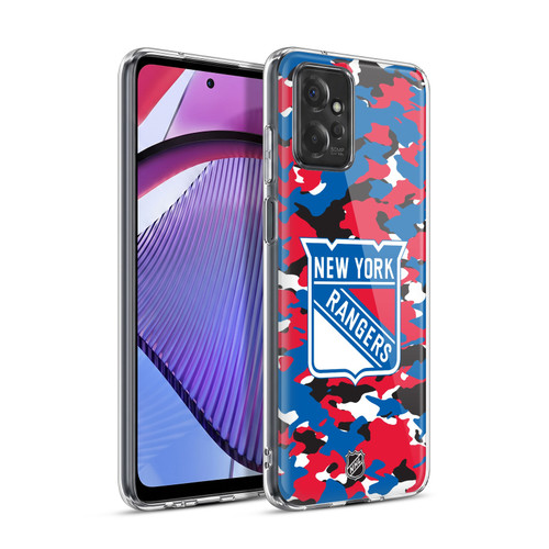 NHL New York Rangers Camouflage Soft Gel Case for Motorola Moto G Power (2023)