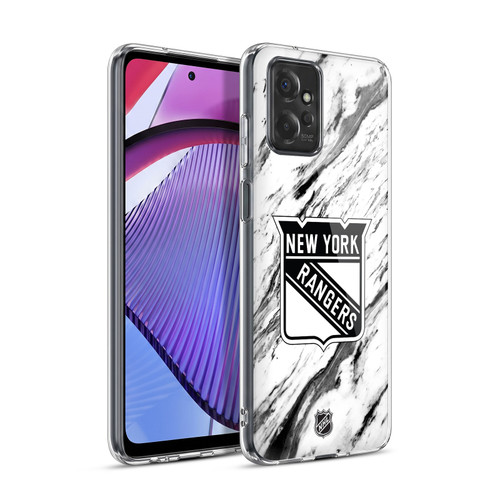 NHL New York Rangers Marble Soft Gel Case for Motorola Moto G Power (2023)
