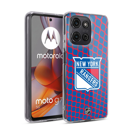 NHL New York Rangers Net Pattern Soft Gel Case for Motorola Moto G75