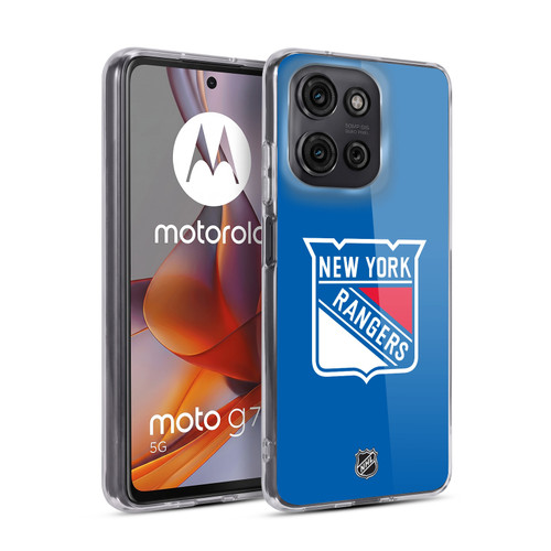 NHL New York Rangers Plain Soft Gel Case for Motorola Moto G75
