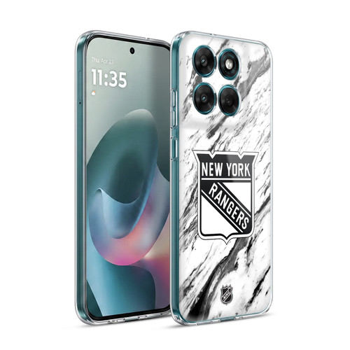NHL New York Rangers Marble Soft Gel Case for Motorola Moto G77