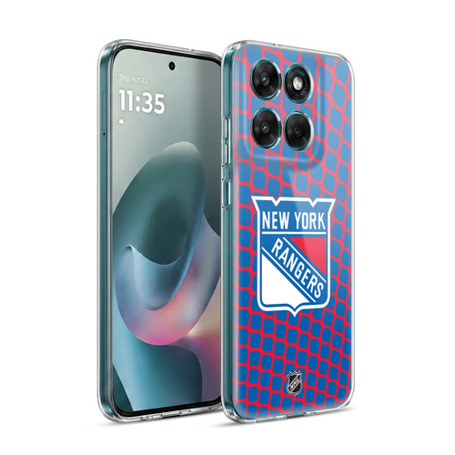 NHL New York Rangers Net Pattern Soft Gel Case for Motorola Moto G77