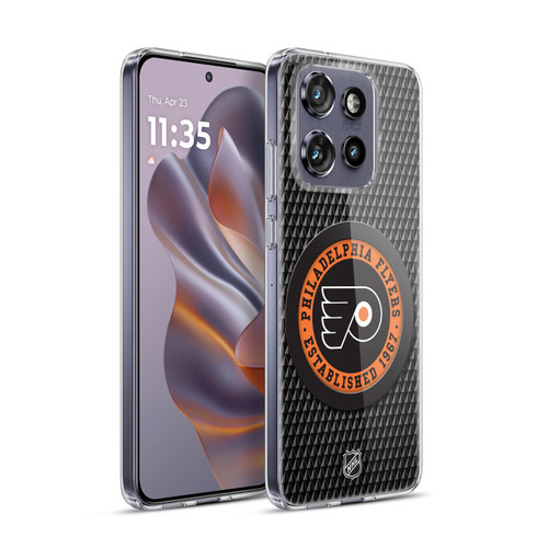 NHL Philadelphia Flyers Puck Texture Soft Gel Case for Motorola Edge 50 Neo