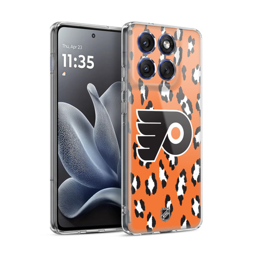 NHL Philadelphia Flyers Leopard Pattern Soft Gel Case for Motorola Edge 70