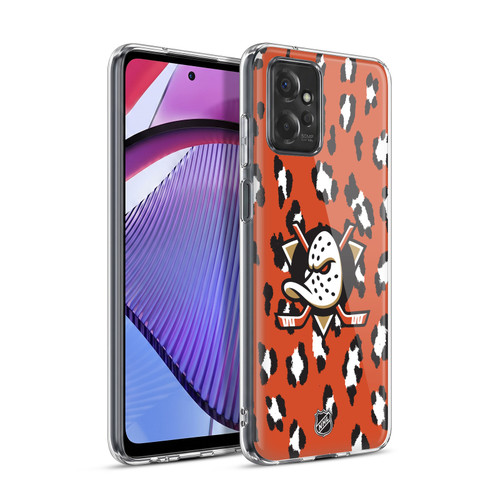 NHL Anaheim Ducks Leopard Pattern Soft Gel Case for Motorola Moto G Power (2023)