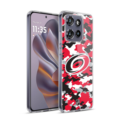 NHL Carolina Hurricanes Camouflage Soft Gel Case for Motorola Edge 50 Neo