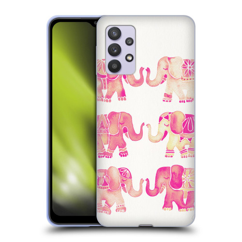 Cat Coquillette Animals 2 Pink Elephants Soft Gel Case for Samsung Galaxy A32 5G / M32 5G (2021)