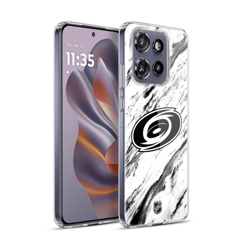 NHL Carolina Hurricanes Marble Soft Gel Case for Motorola Edge 50 Neo