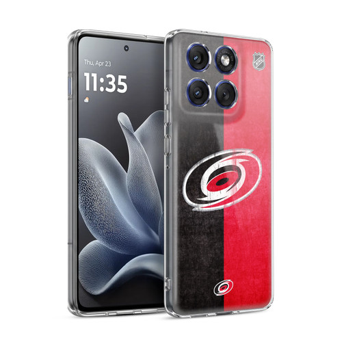 NHL Carolina Hurricanes Half Distressed Soft Gel Case for Motorola Edge 70