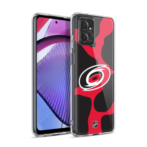 NHL Carolina Hurricanes Cow Pattern Soft Gel Case for Motorola Moto G Power (2023)