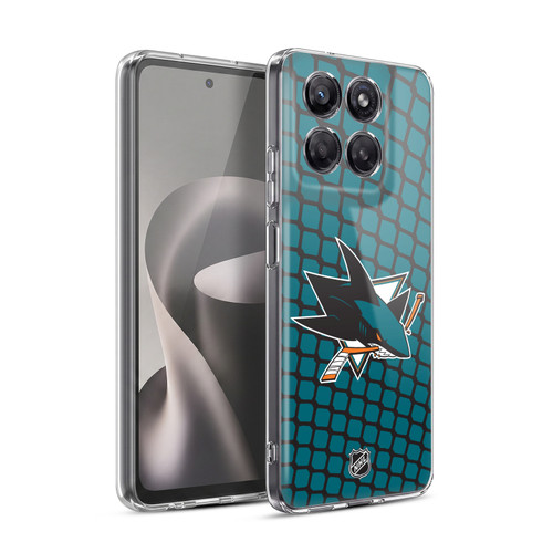 NHL San Jose Sharks Net Pattern Soft Gel Case for Motorola Moto G37 Power