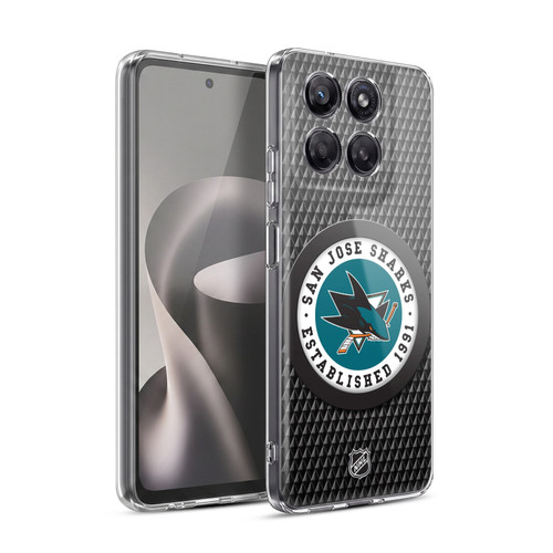 NHL San Jose Sharks Puck Texture Soft Gel Case for Motorola Moto G37 Power