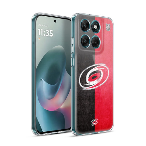 NHL Carolina Hurricanes Half Distressed Soft Gel Case for Motorola Moto G77