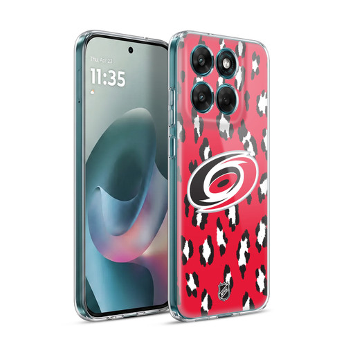 NHL Carolina Hurricanes Leopard Pattern Soft Gel Case for Motorola Moto G77