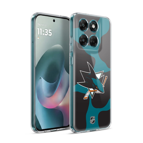 NHL San Jose Sharks Cow Pattern Soft Gel Case for Motorola Moto G77