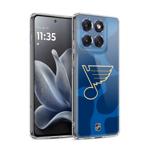 NHL St Louis Blues Cow Pattern Soft Gel Case for Motorola Edge 70