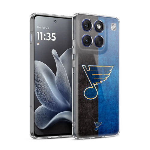 NHL St Louis Blues Half Distressed Soft Gel Case for Motorola Edge 70