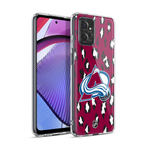 NHL Colorado Avalanche Leopard Pattern Soft Gel Case for Motorola Moto G Power (2023)
