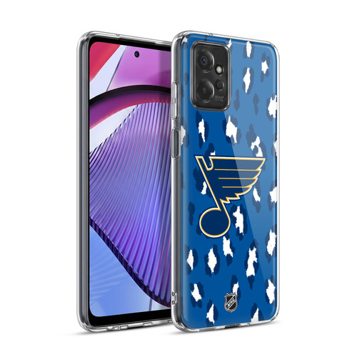 NHL St Louis Blues Leopard Pattern Soft Gel Case for Motorola Moto G Power (2023)