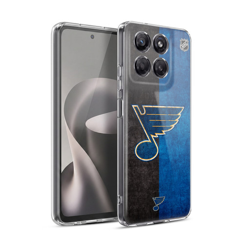 NHL St Louis Blues Half Distressed Soft Gel Case for Motorola Moto G37 Power