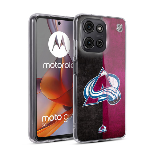 NHL Colorado Avalanche Half Distressed Soft Gel Case for Motorola Moto G75