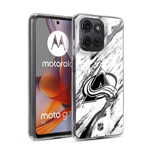 NHL Colorado Avalanche Marble Soft Gel Case for Motorola Moto G75