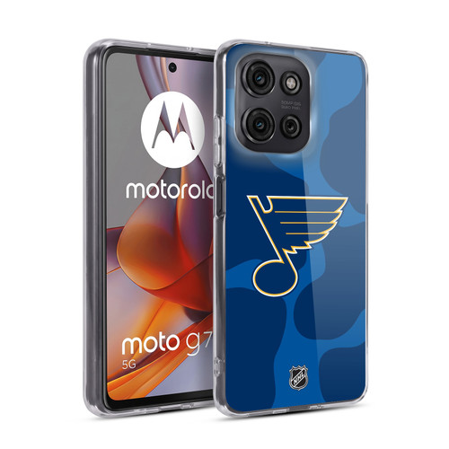 NHL St Louis Blues Cow Pattern Soft Gel Case for Motorola Moto G75