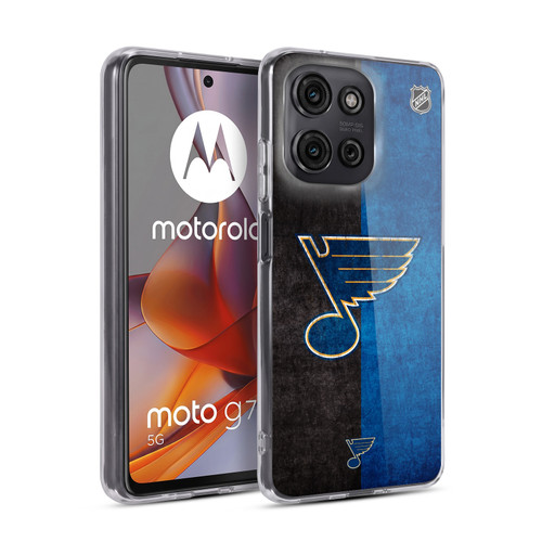 NHL St Louis Blues Half Distressed Soft Gel Case for Motorola Moto G75