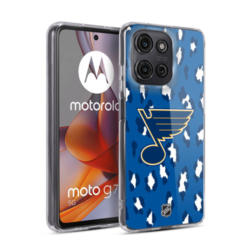 NHL St Louis Blues Leopard Pattern Soft Gel Case for Motorola Moto G75