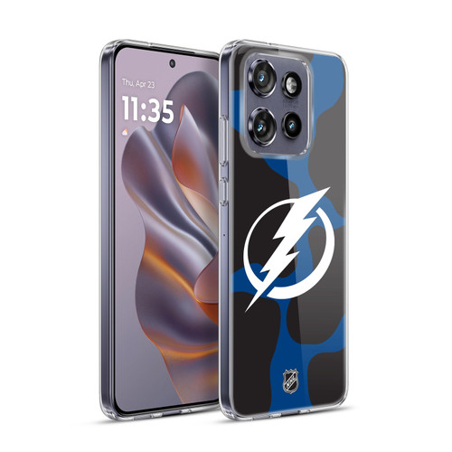 NHL Tampa Bay Lightning Cow Pattern Soft Gel Case for Motorola Edge 50 Neo