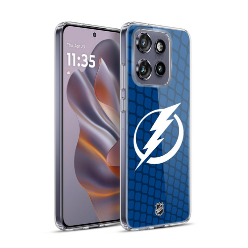 NHL Tampa Bay Lightning Net Pattern Soft Gel Case for Motorola Edge 50 Neo