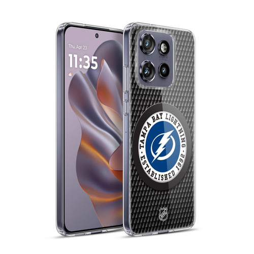 NHL Tampa Bay Lightning Puck Texture Soft Gel Case for Motorola Edge 50 Neo
