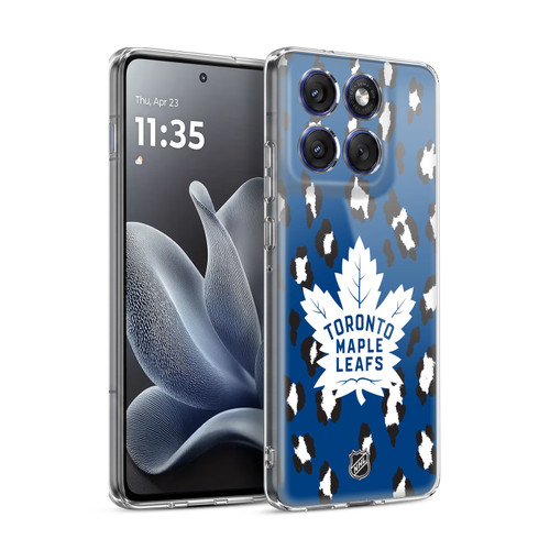 NHL Toronto Maple Leafs Leopard Pattern Soft Gel Case for Motorola Edge 70
