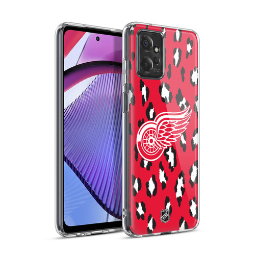 NHL Detroit Red Wings Leopard Pattern Soft Gel Case for Motorola Moto G Power (2023)