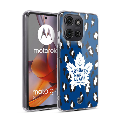 NHL Toronto Maple Leafs Leopard Pattern Soft Gel Case for Motorola Moto G75