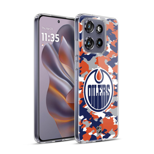 NHL Edmonton Oilers Camouflage Soft Gel Case for Motorola Edge 50 Neo