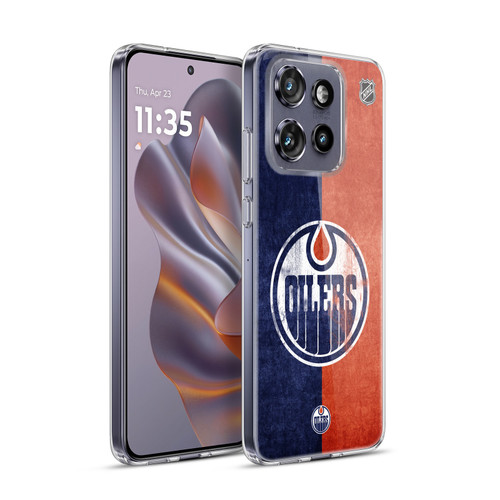 NHL Edmonton Oilers Half Distressed Soft Gel Case for Motorola Edge 50 Neo