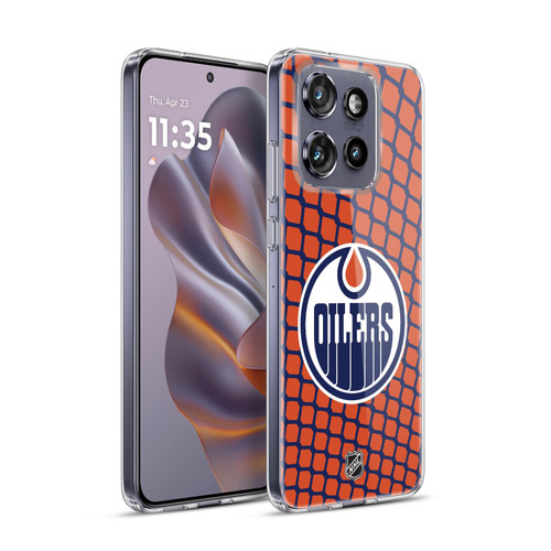 NHL Edmonton Oilers Net Pattern Soft Gel Case for Motorola Edge 50 Neo